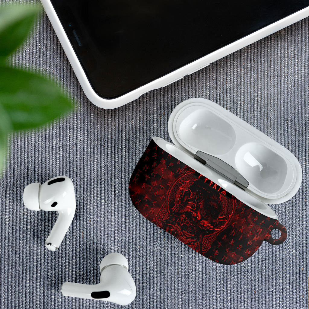 Fenrir Norse Wolf AirPods Case Viking Runic Celtic Knot Dark Art