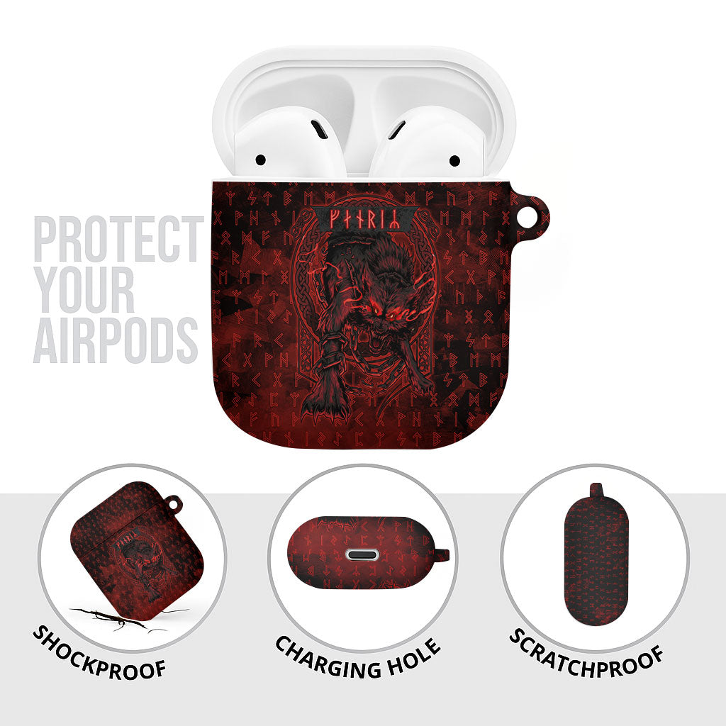 Fenrir Norse Wolf AirPods Case Viking Runic Celtic Knot Dark Art