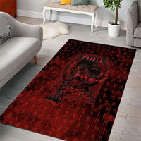Fenrir Norse Wolf Area Rug Viking Runic Celtic Knot Dark Art