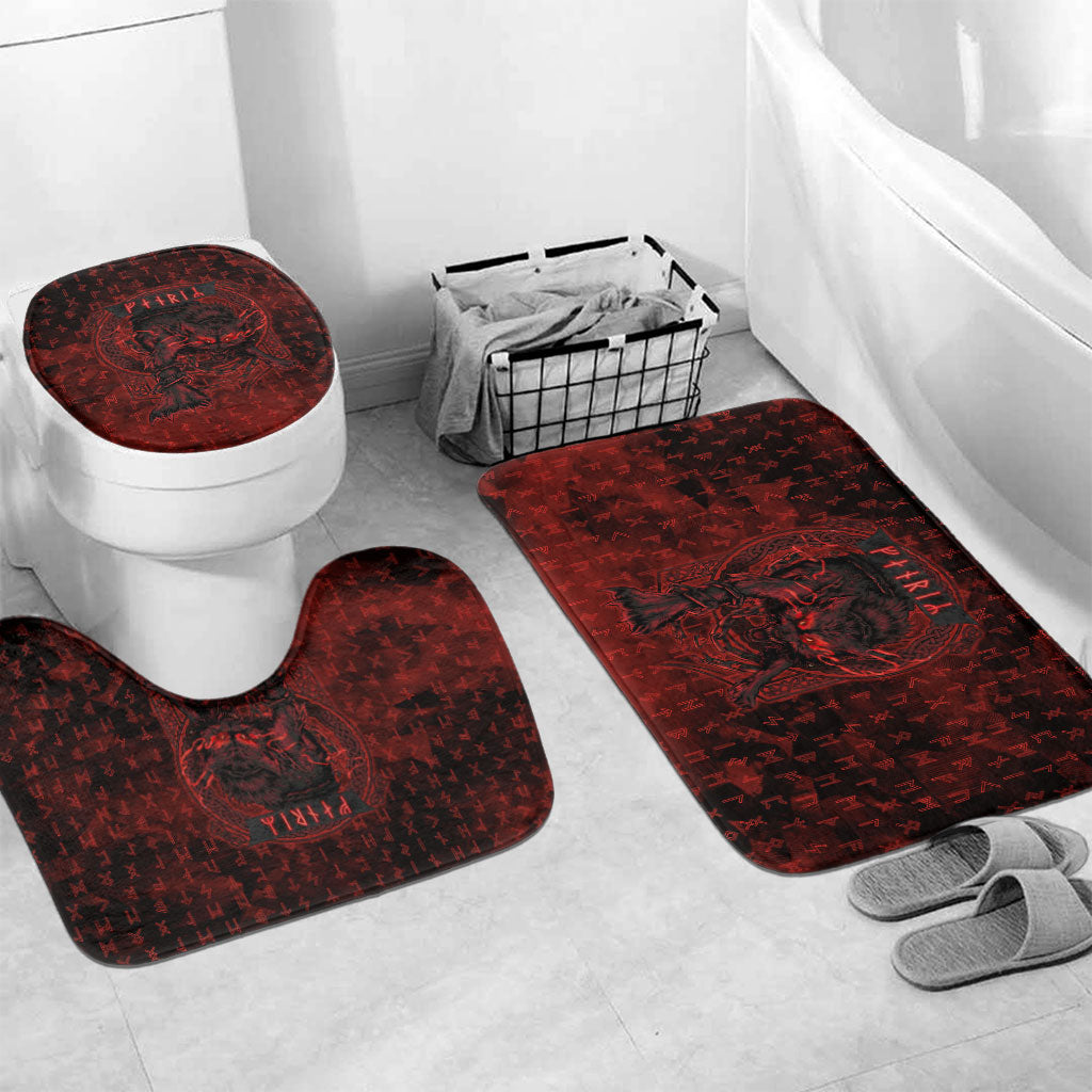 Fenrir Norse Wolf Bathroom Set Viking Runic Celtic Knot Dark Art