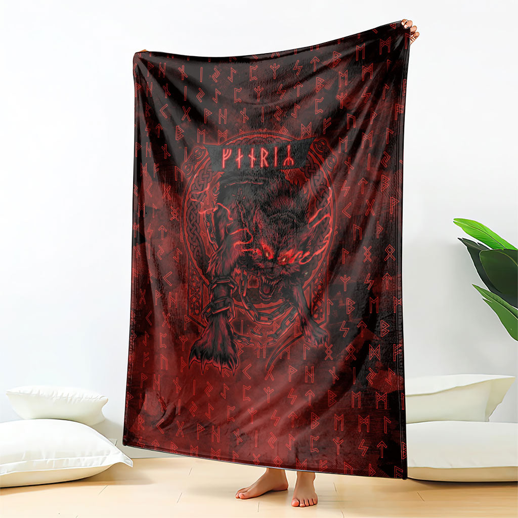 Fenrir Norse Wolf Blanket Viking Runic Celtic Knot Dark Art