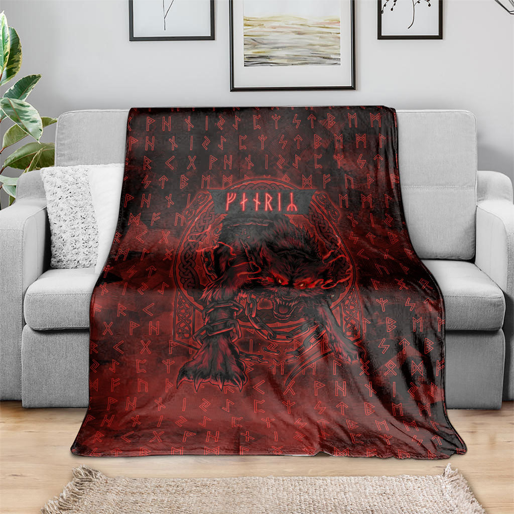 Fenrir Norse Wolf Blanket Viking Runic Celtic Knot Dark Art