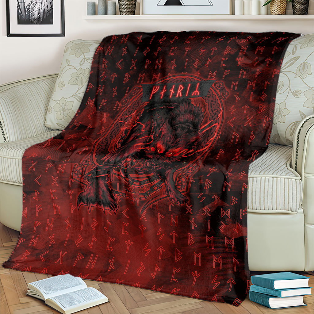 Fenrir Norse Wolf Blanket Viking Runic Celtic Knot Dark Art