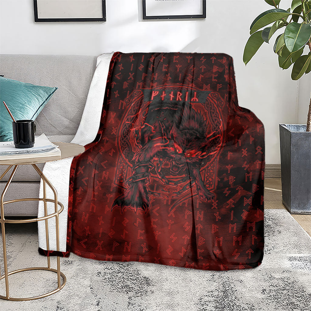 Fenrir Norse Wolf Blanket Viking Runic Celtic Knot Dark Art
