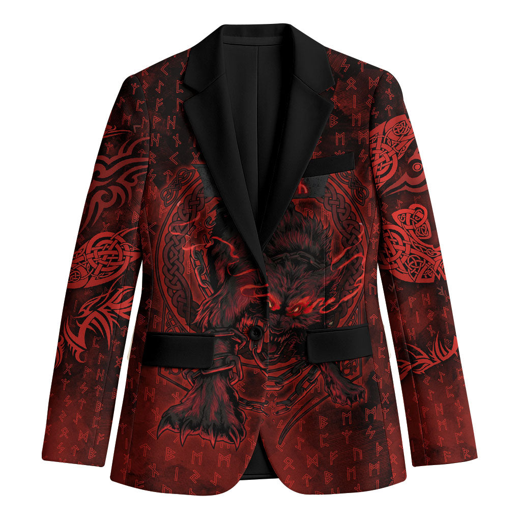 Fenrir Norse Wolf Blazer Viking Runic Celtic Knot Dark Art
