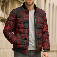 Fenrir Norse Wolf Bomber Puffer Jacket Viking Runic Celtic Knot Dark Art
