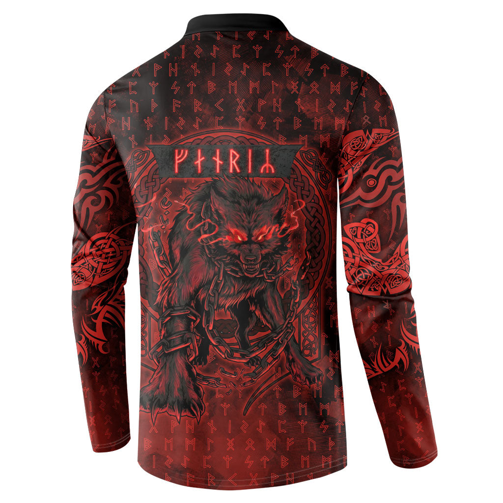 Fenrir Norse Wolf Button Sweatshirt Viking Runic Celtic Knot Dark Art