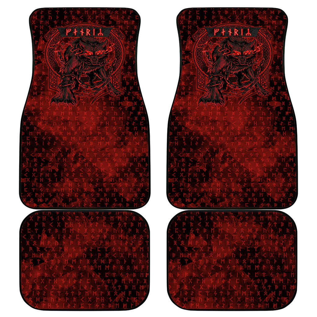 Fenrir Norse Wolf Car Mats Viking Runic Celtic Knot Dark Art