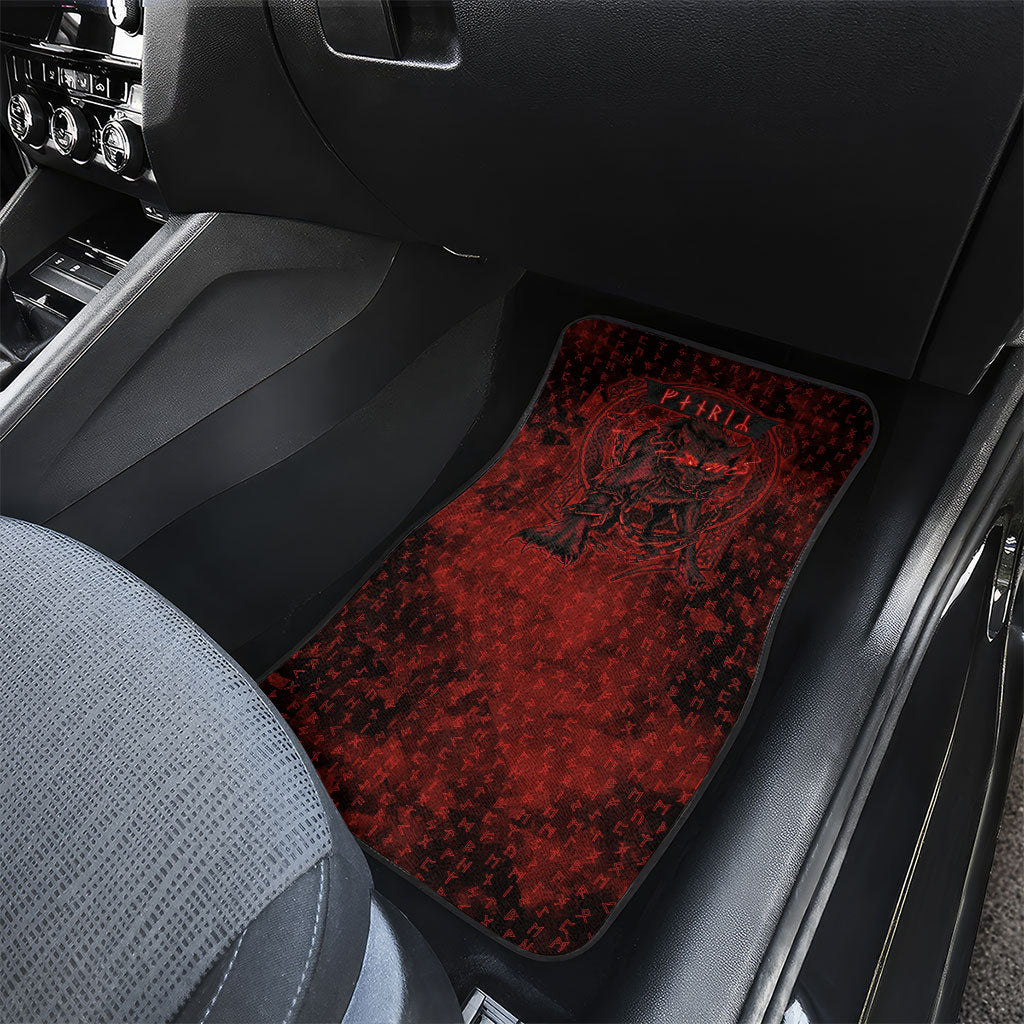Fenrir Norse Wolf Car Mats Viking Runic Celtic Knot Dark Art