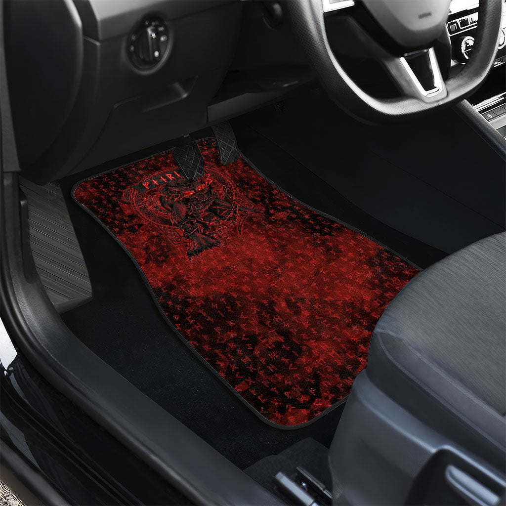 Fenrir Norse Wolf Car Mats Viking Runic Celtic Knot Dark Art