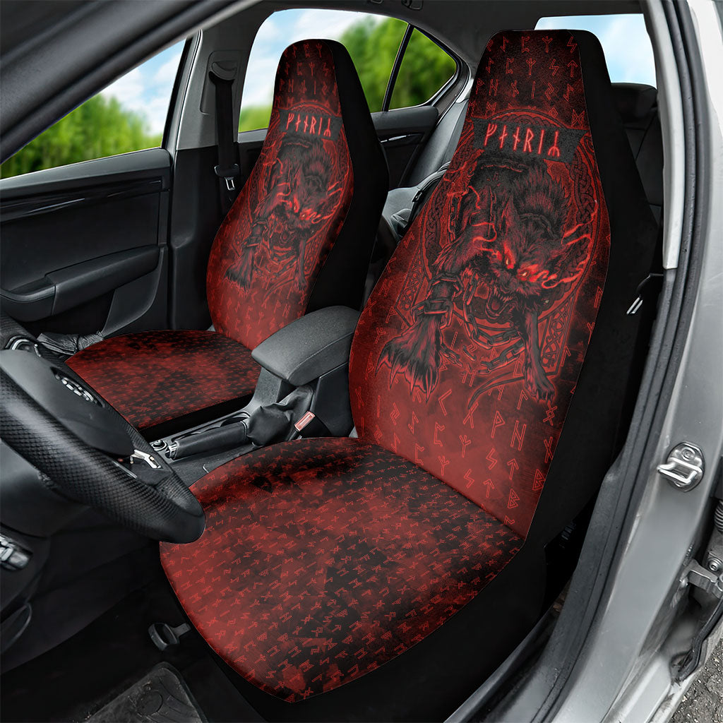 Fenrir Norse Wolf Car Seat Cover Viking Runic Celtic Knot Dark Art