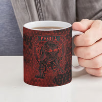 Fenrir Norse Wolf Ceramic Mug Viking Runic Celtic Knot Dark Art