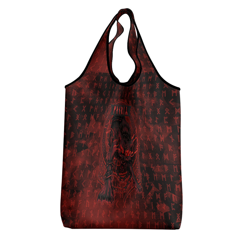 Fenrir Norse Wolf Grocery Bag Viking Runic Celtic Knot Dark Art