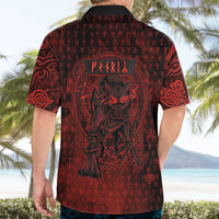 Fenrir Norse Wolf Hawaiian Shirt Viking Runic Celtic Knot Dark Art