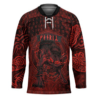 Fenrir Norse Wolf Hockey Jersey Viking Runic Celtic Knot Dark Art