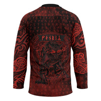 Fenrir Norse Wolf Hockey Jersey Viking Runic Celtic Knot Dark Art