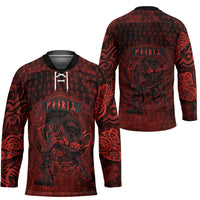 Fenrir Norse Wolf Hockey Jersey Viking Runic Celtic Knot Dark Art