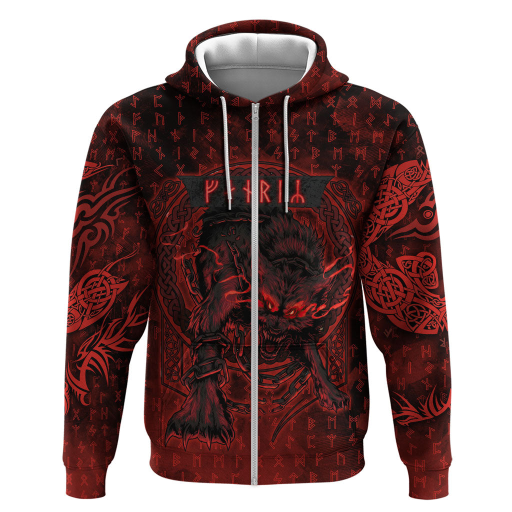 Fenrir Norse Wolf Hoodie Viking Runic Celtic Knot Dark Art
