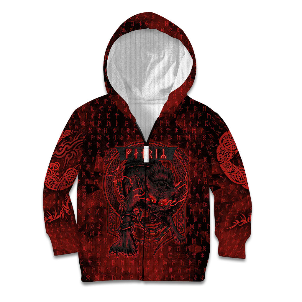 Fenrir Norse Wolf Kid Hoodie Viking Runic Celtic Knot Dark Art