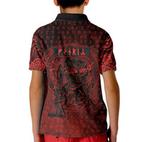 Fenrir Norse Wolf Kid Polo Shirt Viking Runic Celtic Knot Dark Art