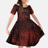 Fenrir Norse Wolf Kid Short Sleeve Dress Viking Runic Celtic Knot Dark Art