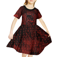 Fenrir Norse Wolf Kid Short Sleeve Dress Viking Runic Celtic Knot Dark Art