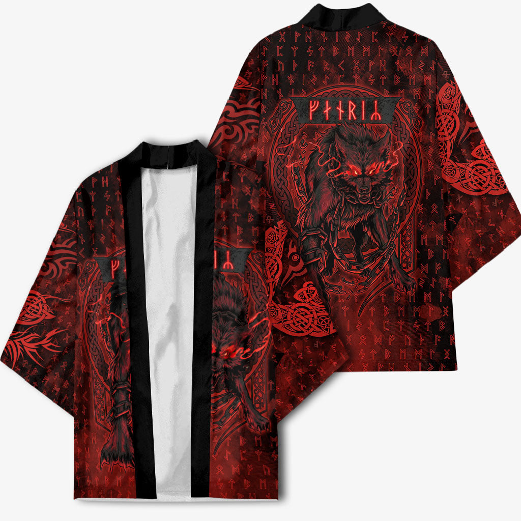 Fenrir Norse Wolf Kimono Viking Runic Celtic Knot Dark Art