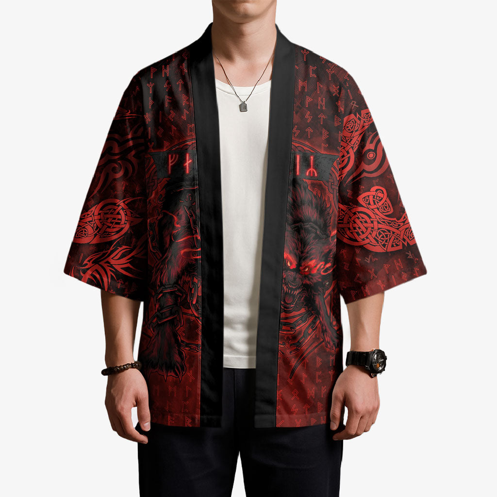 Fenrir Norse Wolf Kimono Viking Runic Celtic Knot Dark Art