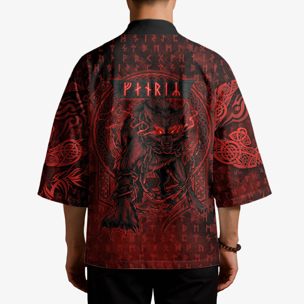 Fenrir Norse Wolf Kimono Viking Runic Celtic Knot Dark Art