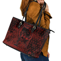 Fenrir Norse Wolf Leather Tote Bag Viking Runic Celtic Knot Dark Art