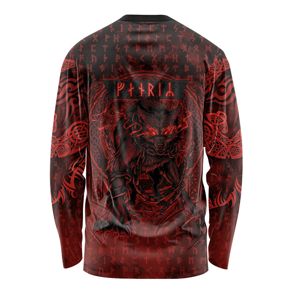Fenrir Norse Wolf Long Sleeve Shirt Viking Runic Celtic Knot Dark Art
