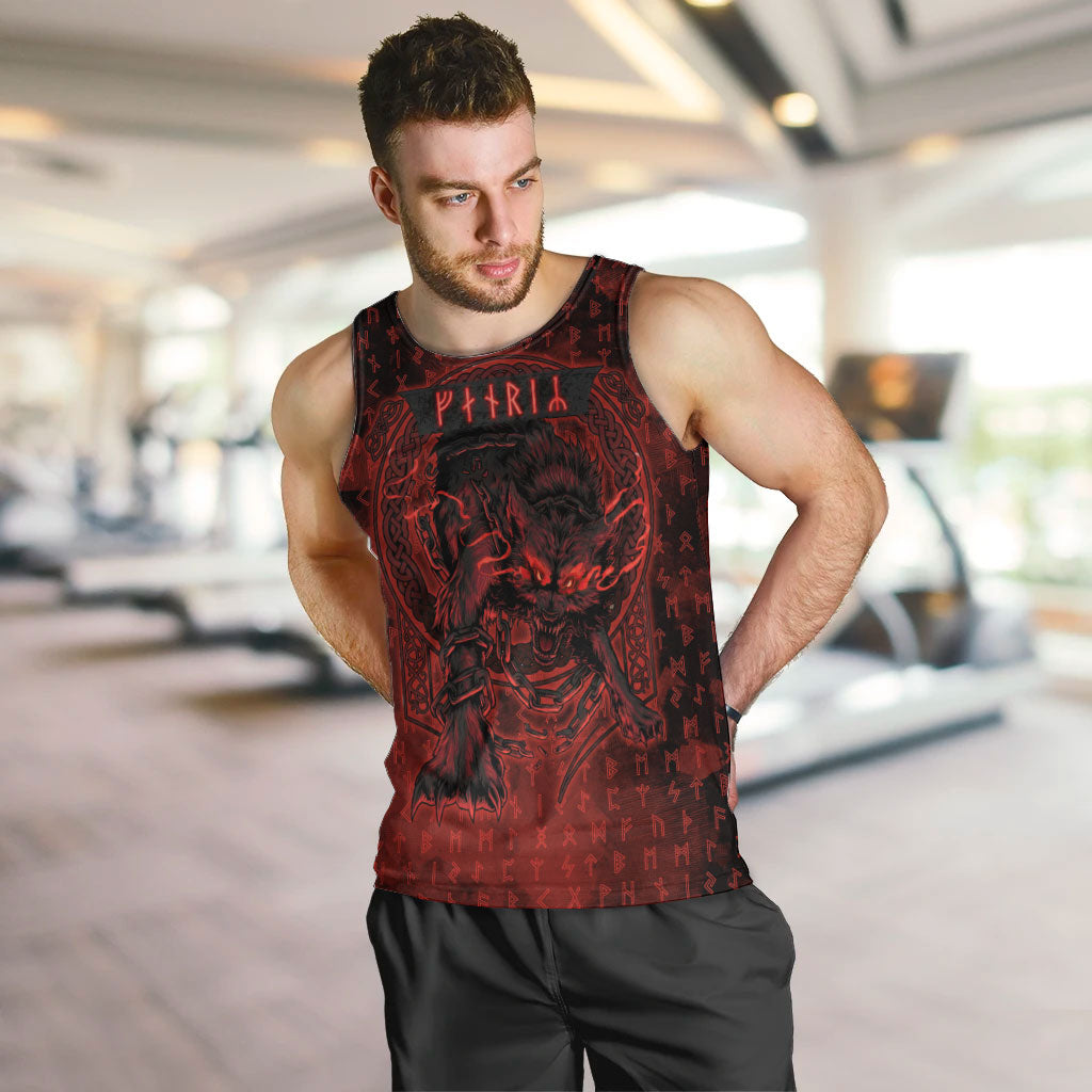 Fenrir Norse Wolf Men Tank Top Viking Runic Celtic Knot Dark Art