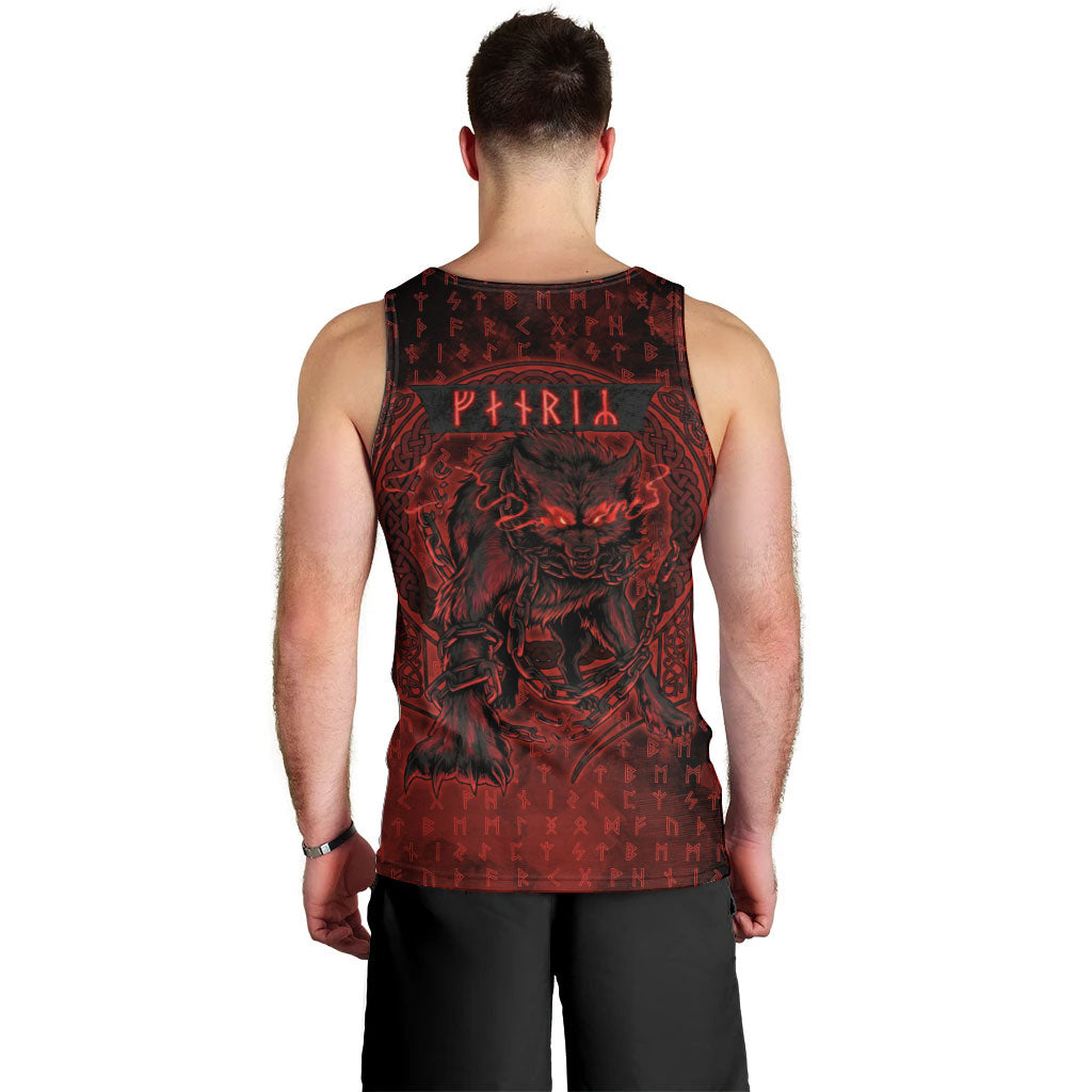 Fenrir Norse Wolf Men Tank Top Viking Runic Celtic Knot Dark Art