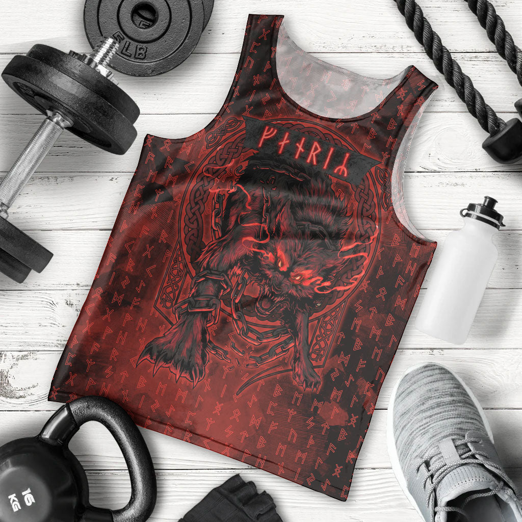 Fenrir Norse Wolf Men Tank Top Viking Runic Celtic Knot Dark Art
