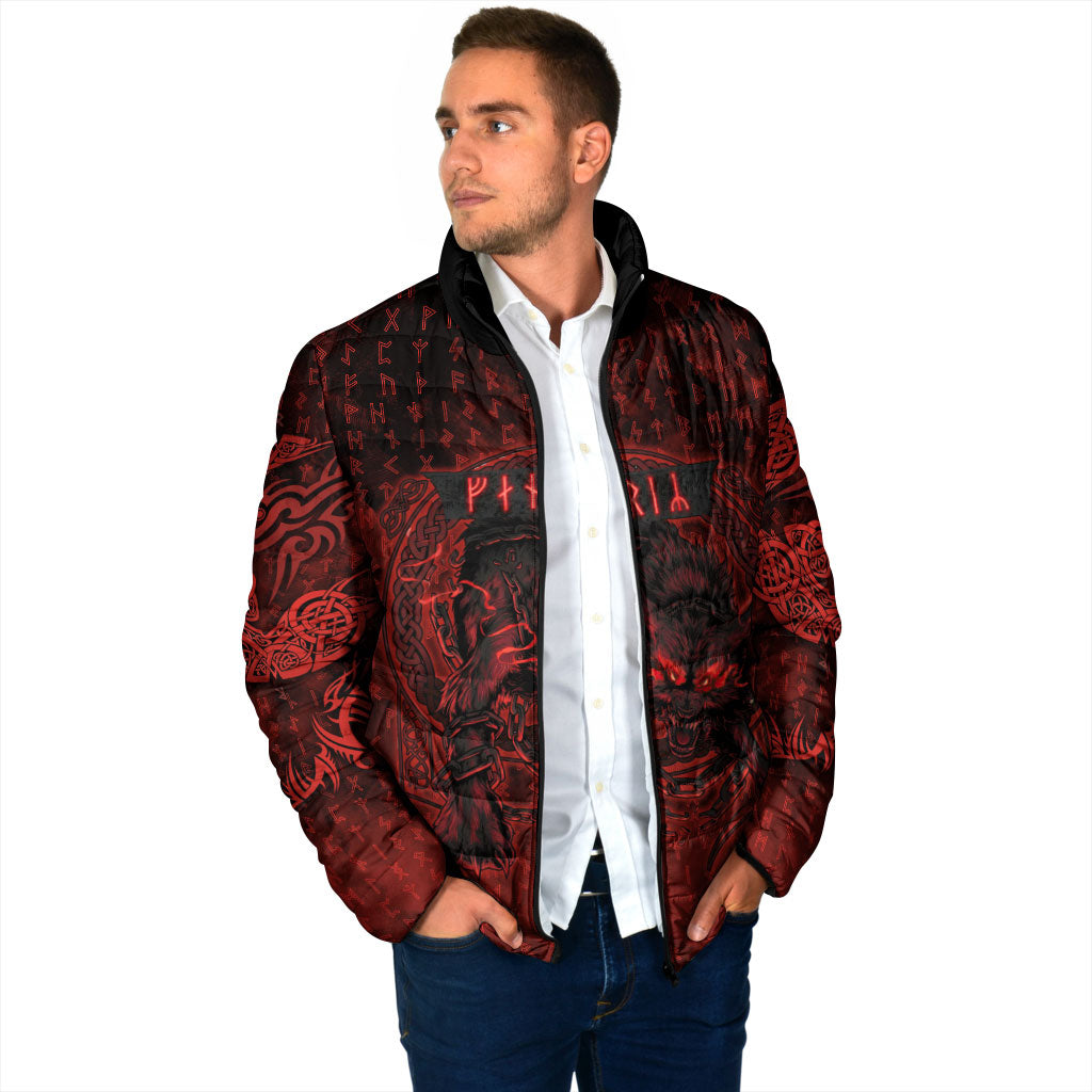 Fenrir Norse Wolf Padded Jacket Viking Runic Celtic Knot Dark Art