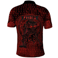 Fenrir Norse Wolf Polo Shirt Viking Runic Celtic Knot Dark Art
