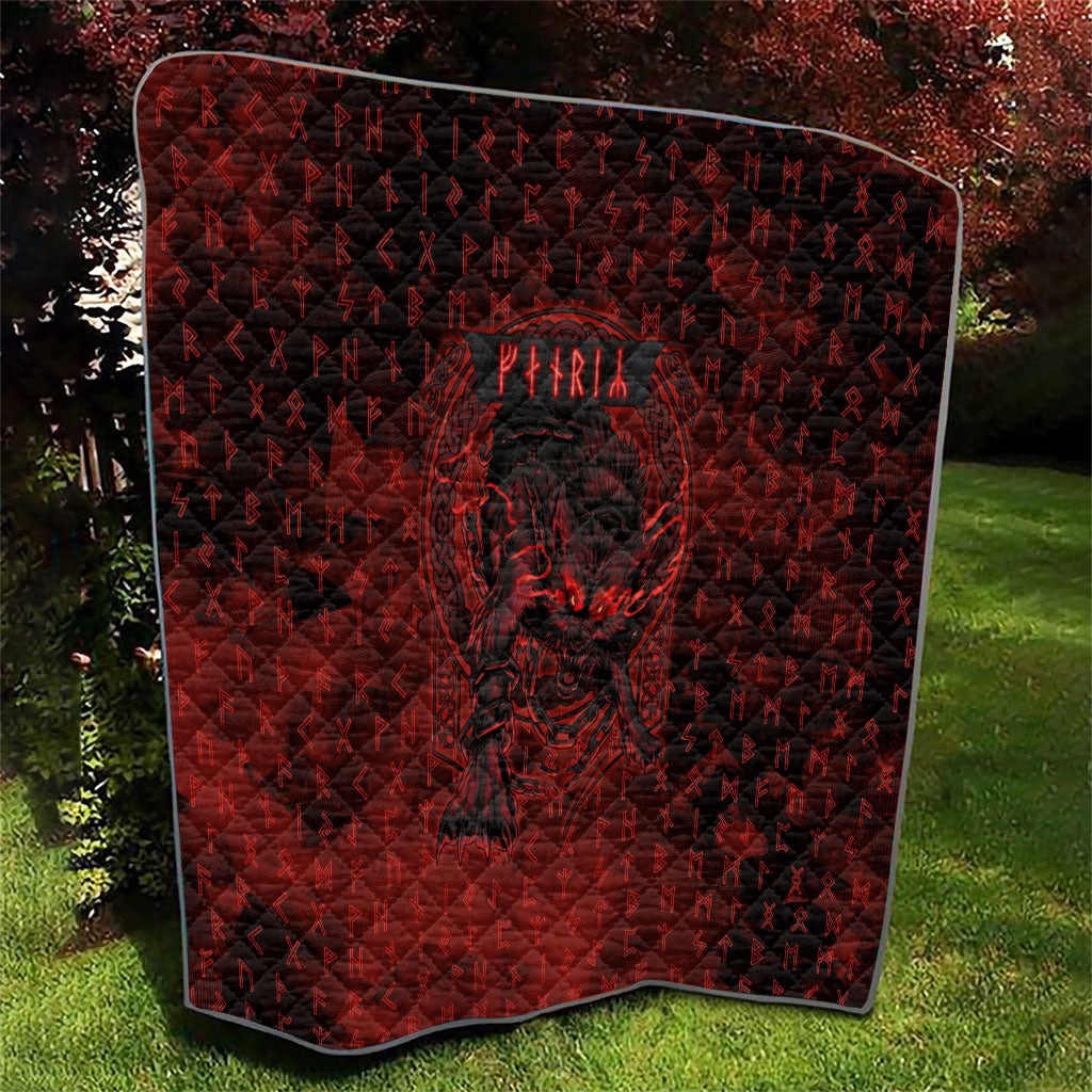Fenrir Norse Wolf Quilt Viking Runic Celtic Knot Dark Art