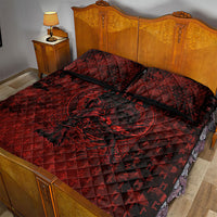 Fenrir Norse Wolf Quilt Bed Set Viking Runic Celtic Knot Dark Art