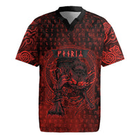 Fenrir Norse Wolf Rugby Jersey Viking Runic Celtic Knot Dark Art