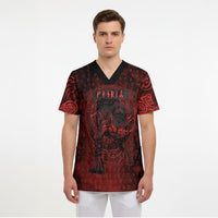 Fenrir Norse Wolf Scrub Top Viking Runic Celtic Knot Dark Art