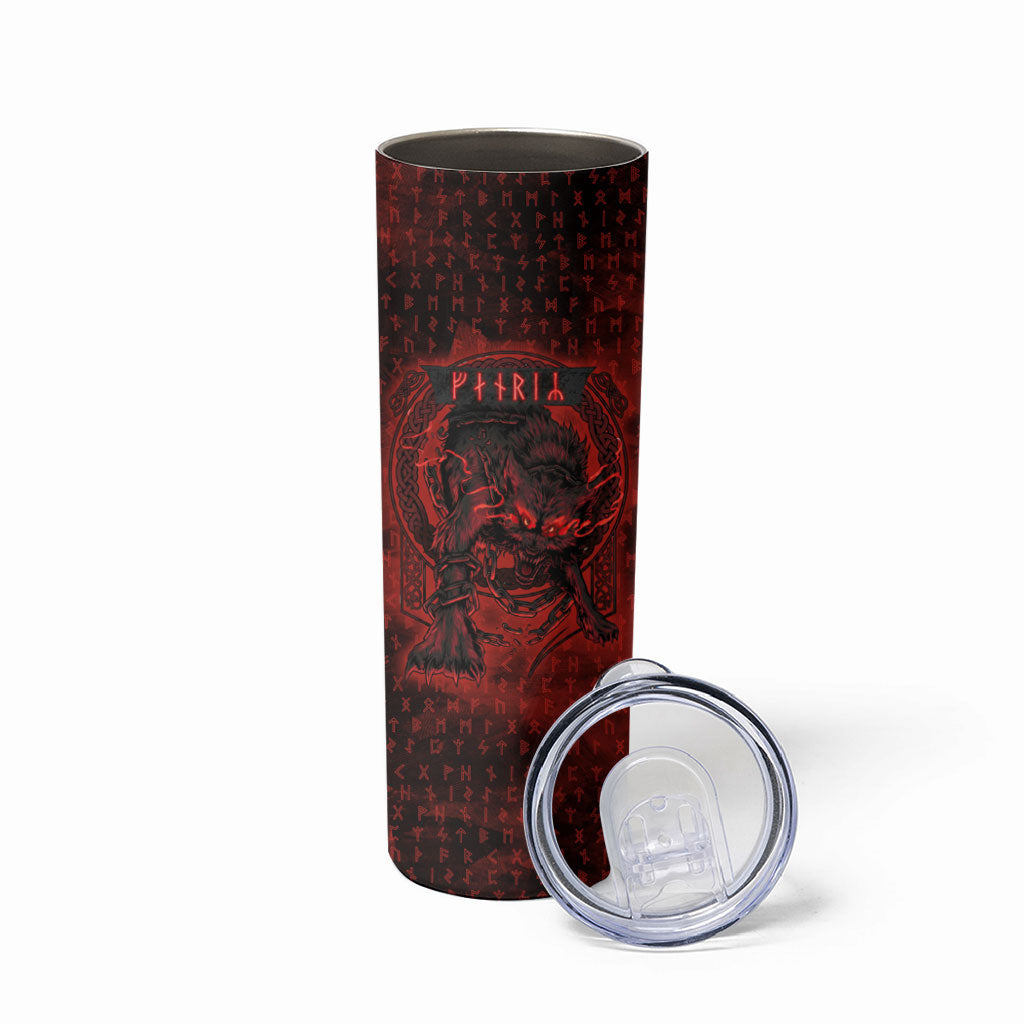 Fenrir Norse Wolf Skinny Tumbler Viking Runic Celtic Knot Dark Art