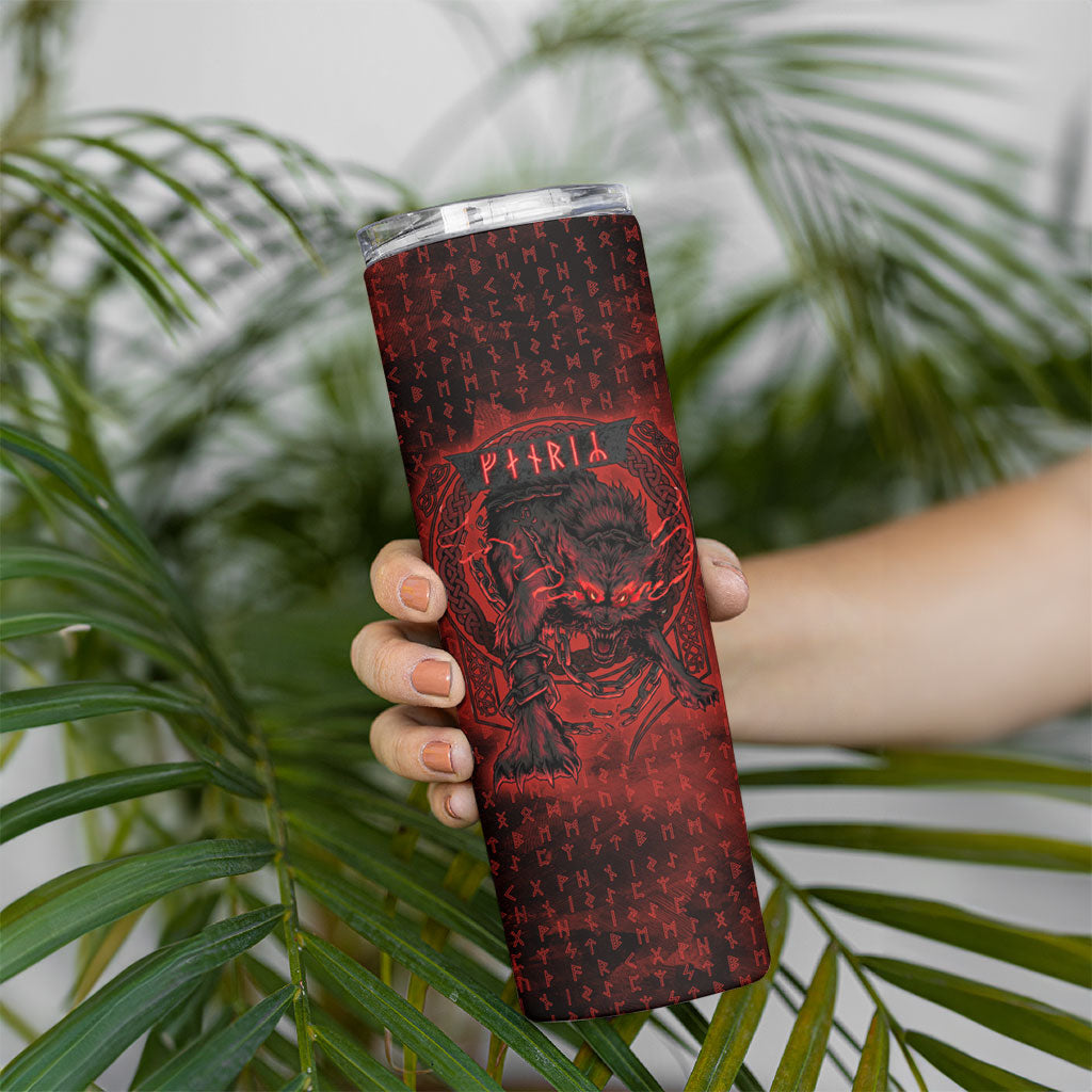 Fenrir Norse Wolf Skinny Tumbler Viking Runic Celtic Knot Dark Art