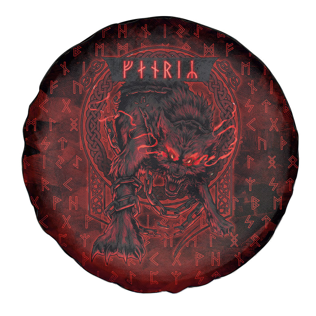 Fenrir Norse Wolf Spare Tire Cover Viking Runic Celtic Knot Dark Art