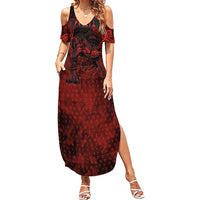 Fenrir Norse Wolf Summer Maxi Dress Viking Runic Celtic Knot Dark Art
