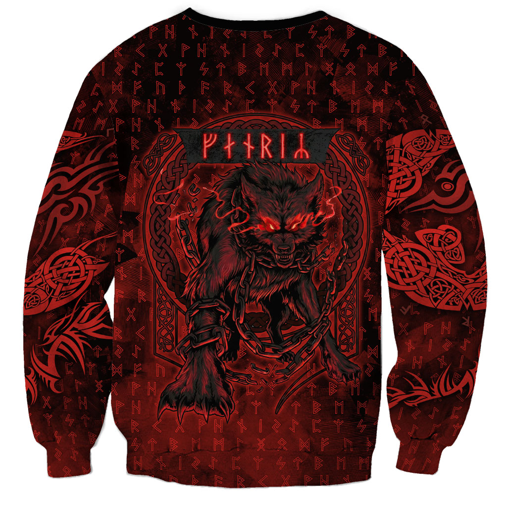 Fenrir Norse Wolf Sweatshirt Viking Runic Celtic Knot Dark Art