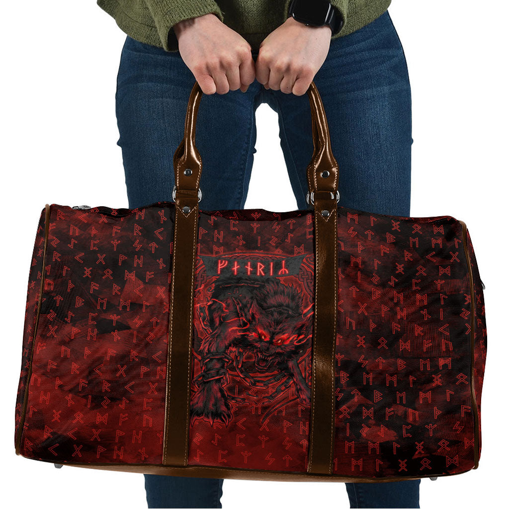 Fenrir Norse Wolf Travel Bag Viking Runic Celtic Knot Dark Art