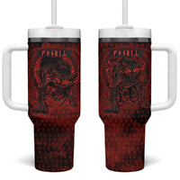 Fenrir Norse Wolf Tumbler With Handle Viking Runic Celtic Knot Dark Art