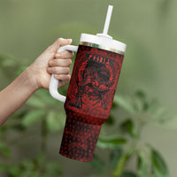Fenrir Norse Wolf Tumbler With Handle Viking Runic Celtic Knot Dark Art