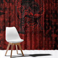 Fenrir Norse Wolf Window Curtain Viking Runic Celtic Knot Dark Art