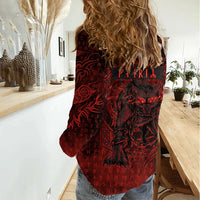 Fenrir Norse Wolf Women Casual Shirt Viking Runic Celtic Knot Dark Art